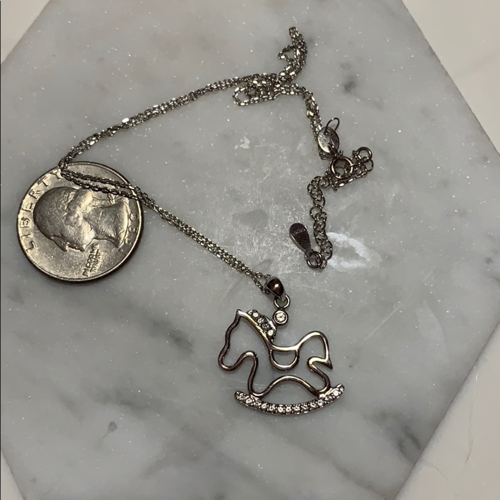 Little pony 925 silver with crystals necklace